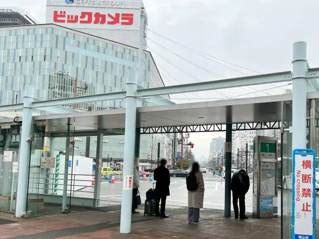 1番のりばのバス停がわかる位置